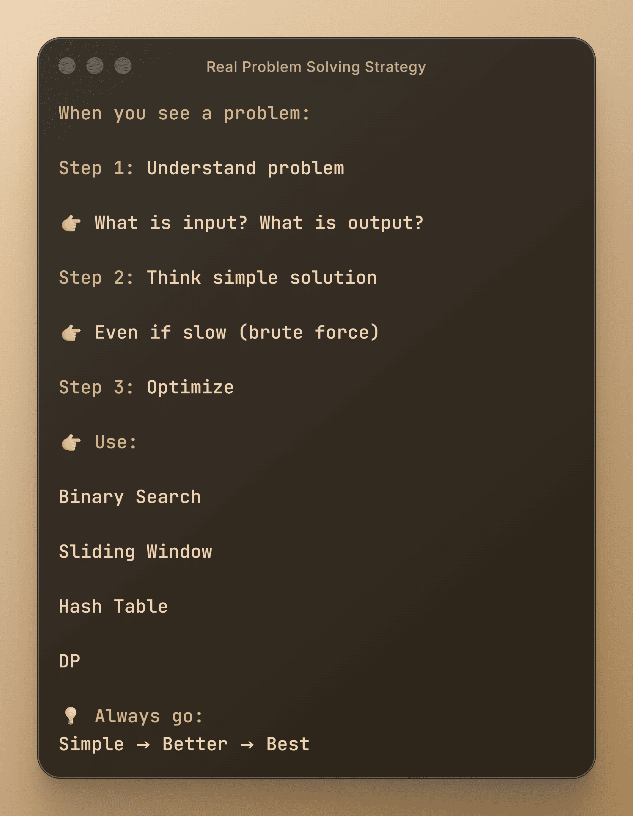 Real Problem-Solving Strategy